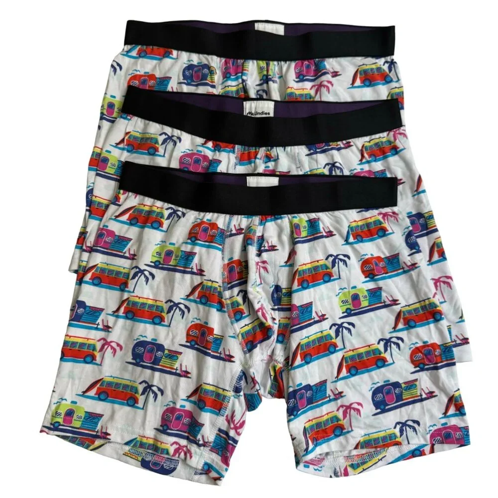 MeUndies mens boxer brief size medium multicolor campers beach‎ summer for three